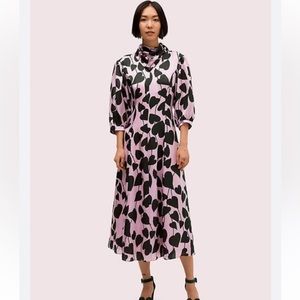 Kate Spade Pink and Black Midi Dress